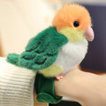 Cute Parrot Plush Slap Bracelet Bird Shape Snap Band Wristband Keychain Pendant Soft Animal Decorative Accessory